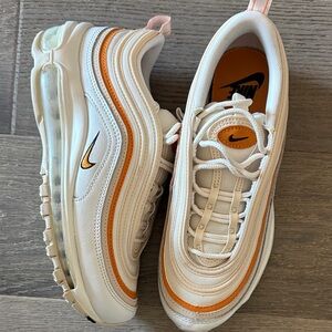Nike Air Max 97 Cream and Orange Sneakers